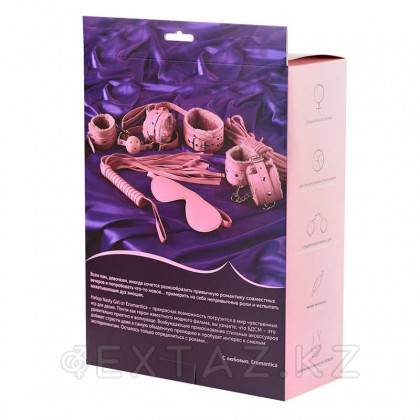 Набор для ролевых игр БДСМ Eromantica, розовый (маска, наручники, оковы, ошейник, флоггер) от sex shop Extaz фото 5
