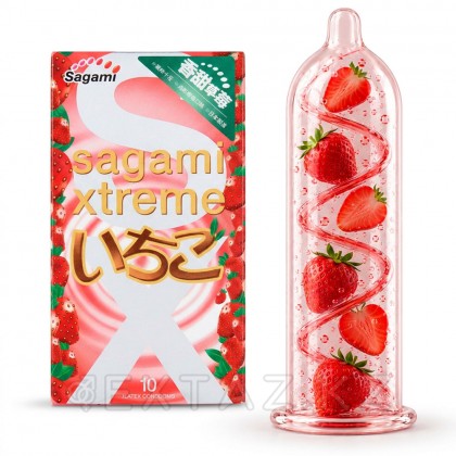 Презервативы Sagami xtreme strawberry 10 шт. от sex shop Extaz