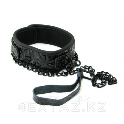 Ошейник с поводком Luxury fetish черный от sex shop Extaz