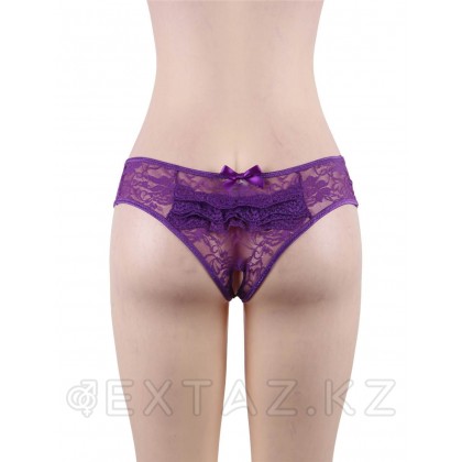Кружевные трусики с доступом фиолетовые (размер 3XL-4XL) от sex shop Extaz фото 2