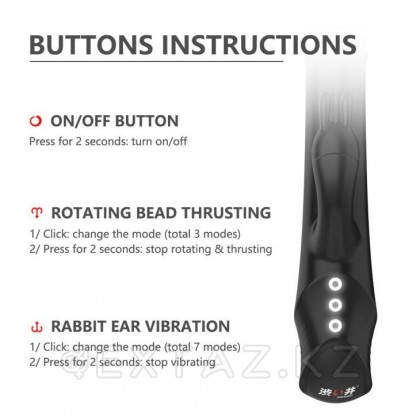 Вибратор, ротатор, пульсатор - DryWell Rabbit Vibrator, чёрный от sex shop Extaz фото 3