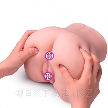 Реалистичный двойной мастурбатор Olga с вибрацией от sex shop Extaz фото 6