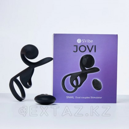 Стимулятор для пар в виде эрекционного кольца SVibe Snail JOVI черный от sex shop Extaz фото 10