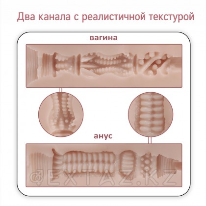 Реалистичный двойной мастурбатор с вибрацией и функцией всасывания Mignon от sex shop Extaz фото 15