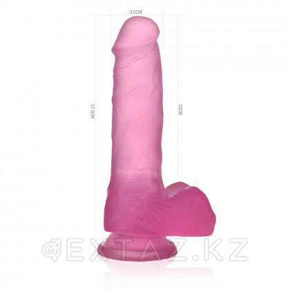 Полупрозрачный фаллоимитатор - small pink (15см Х 3.5см) от sex shop Extaz фото 4