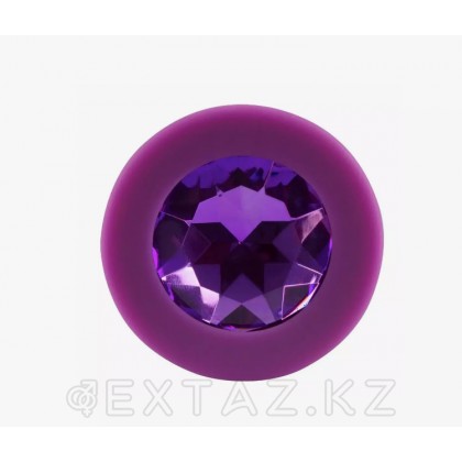 Анальная пробка из фиолетового силикона с фиолетовым кристаллом (размер S) от sex shop Extaz фото 2