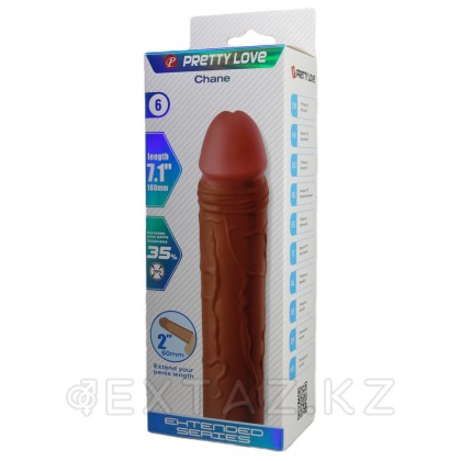 Реалистичная насадка на пенис Chane, коричневый, 18 см от sex shop Extaz фото 8
