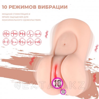 Реалистичный компактный мастурбатор Aggie с вибрацией от sex shop Extaz фото 9