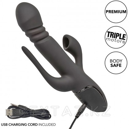 Вибромассажер тройной CalExotics III Triple Euphoria с режимом всасывания и анальной стимуляцией, 14 см x 3.75 см от sex shop Extaz фото 4