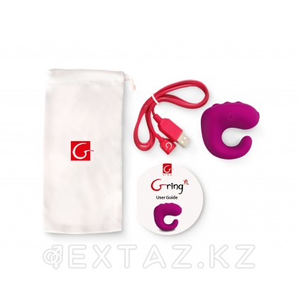 Вибратор на палец 2 в 1 Gvibe Gring XL - Sweet Raspberry, 5 см. от sex shop Extaz фото 2
