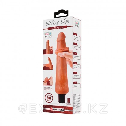 Реалистичный вибратор Alfredo Sliding skin, 25*4 см от sex shop Extaz фото 7