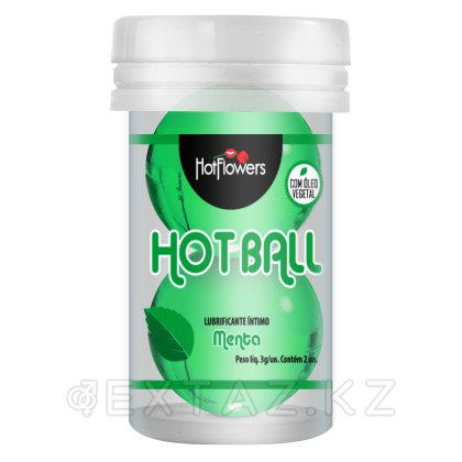 Лубрикант AROMATIC HOT BALL на масляной основе в виде двух шариков (аромат мяты) от sex shop Extaz фото 3