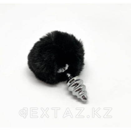 Металлическая анальная пробка с черным хвостиком Twist от Alive (7*2,8 см.) от sex shop Extaz фото 5