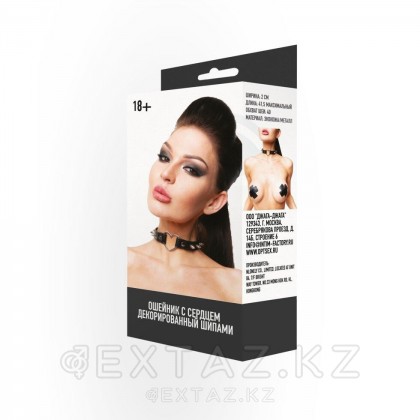 Ошейник с сердцем (черный) от sex shop Extaz фото 2
