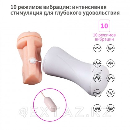 Реалистичный мастурбатор в тубе Happy Cup со стонами и вибрацией от sex shop Extaz фото 8