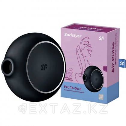 Воздушный клиторальный стимулятор с вибрацией Satisfyer Pro To Go 3, черный от sex shop Extaz
