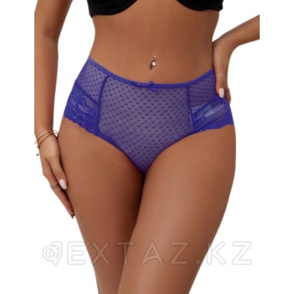 Трусики на высокой посадке Lace Strappy, синие, M-L от sex shop Extaz