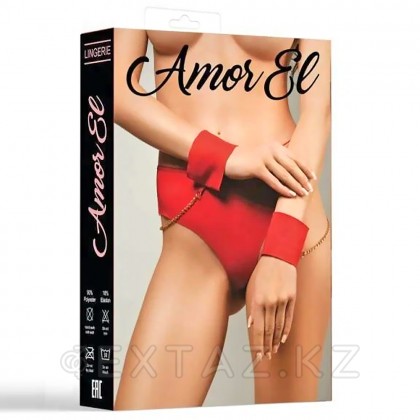 Трусики-танга бесшовные Amor El с наручниками на цепочках, красный, M от sex shop Extaz фото 7