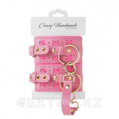 Оковы розовые с надписью SEX, фетр, золото от sex shop Extaz