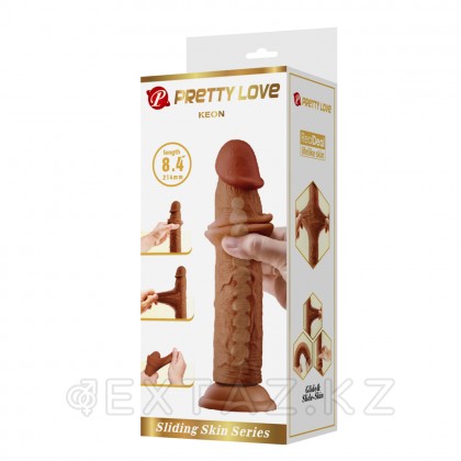 Реалистичный фаллоимитатор на присоске Keon Sliding skin (21,4*4,4 см) коричневый от sex shop Extaz фото 13