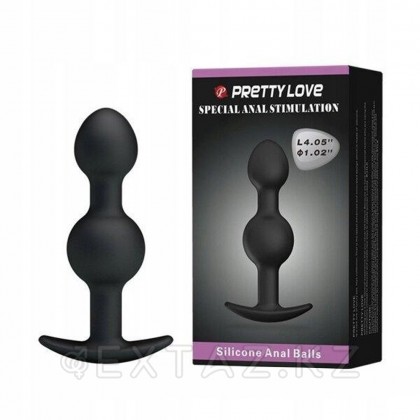 Анальный силиконовый плаг с двумя шариками от sex shop Extaz фото 2