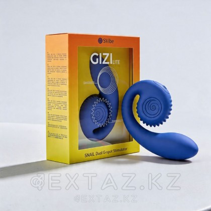 Двойной стимулятор точки G SVibe Snail GIZI Lite juicy blueberry, голубой от sex shop Extaz фото 18