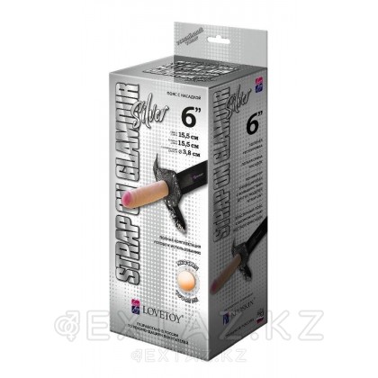 Пояс Glamour silver с насадкой от sex shop Extaz фото 3