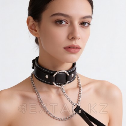 Ошейник-чокер из мягкой натуральной кожи от sex shop Extaz фото 3