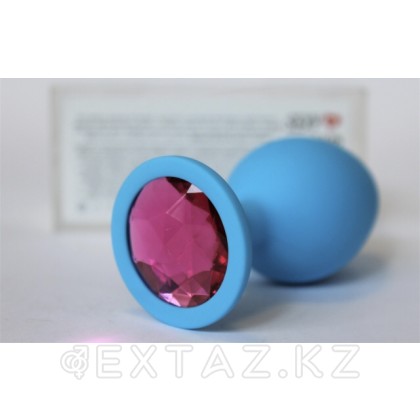 Анальная втулка силиконовая (синий/рубиновый; L95-D40 мм) от sex shop Extaz фото 5