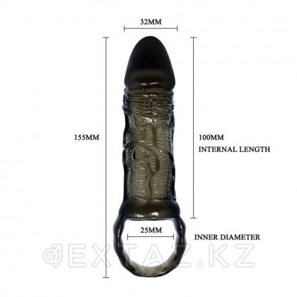 Насадка-удлинитель Breyden черная (15,5×3,2 см) от sex shop Extaz фото 7