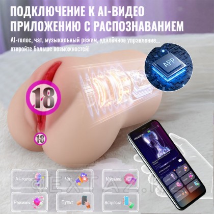 Мастурбатор-вагина с подключением к приложению Eliza (вибрация+фрикции) от sex shop Extaz фото 10