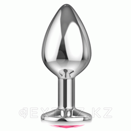 Большая серебряная пробка с розовым кристаллом от sex shop Extaz