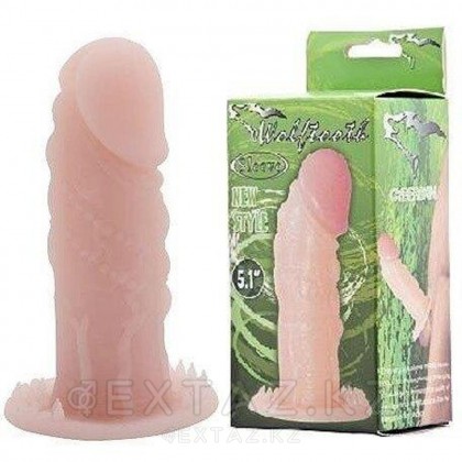Реалистичная насадка на пенис Wolftooth Sleeve светлая (12×3,5 см) от sex shop Extaz фото 6