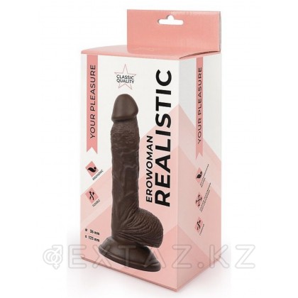 Реалистичный фаллоимитатор (12 * 3,5) коричневый от sex shop Extaz фото 4