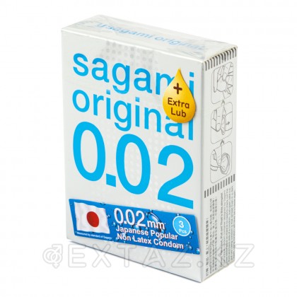 Презервативы SAGAMI Original 002 EXTRA LUB полиуретановые 3 шт. от sex shop Extaz