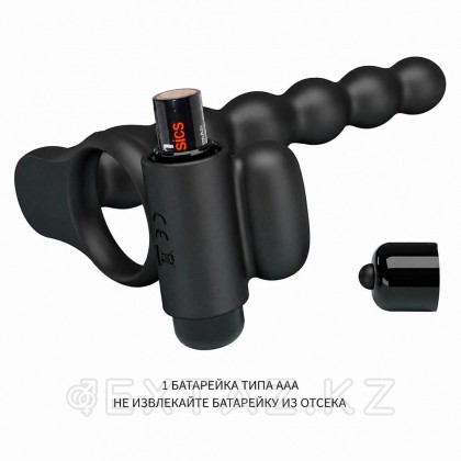 Эрекционное кольцо с вибропулей и анальным стимулятором от sex shop Extaz фото 3