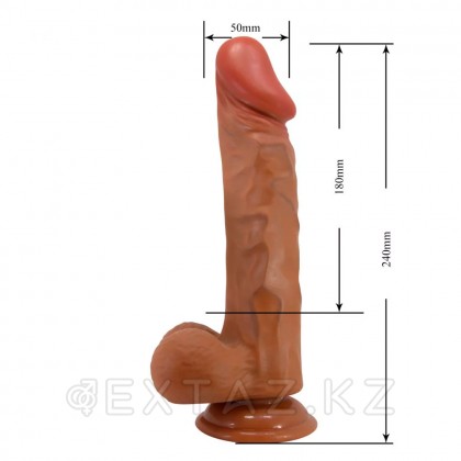 Реалистичный фаллоимитатор на присоске Buraq, 24*5 см, коричневый от sex shop Extaz фото 3