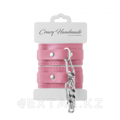 Наручники скругленные розовые, серебро от sex shop Extaz фото 2