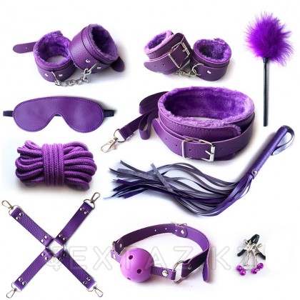 БДСМ набор 10 предметов, фиолетовый от sex shop Extaz