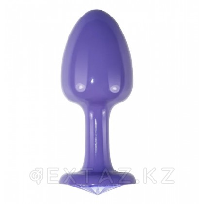 Фиолетовая анальная пробка с голубым кристаллом от sex shop Extaz фото 2