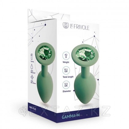 Анальная пробка с зеленым кристаллом Gamma, цвет салатовый (CORE) (M) от sex shop Extaz фото 3