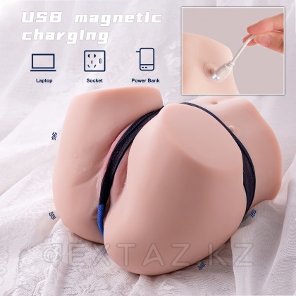 Реалистичный двойной мастурбатор Olga с вибрацией от sex shop Extaz фото 5