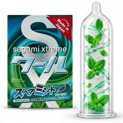 Презервативы SAGAMI Xtreme Mint 3 шт. (латексные со вкусом мяты) от sex shop Extaz