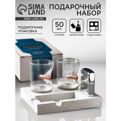 Подарочный набор «Непробиваемый»: 2 стопки 50 мл, зажигалка, подставка от sex shop Extaz фото 9