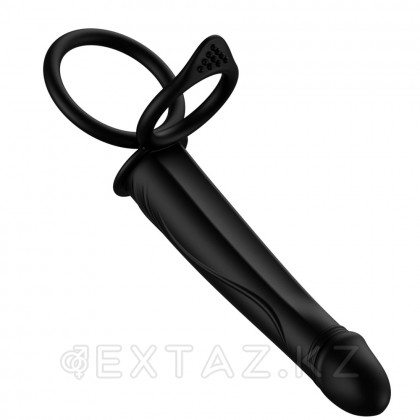 Двойное эрекционное кольцо с вибрацией и фаллоимитатором от sex shop Extaz фото 4