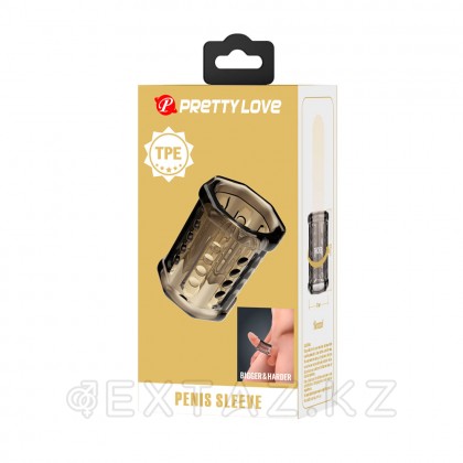 Насадка на пенис с ребристой поверхностью Pretty love серая от sex shop Extaz фото 6