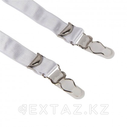 Пояс белый для чулок с ремешками на клипсах (XS-S) от sex shop Extaz фото 8