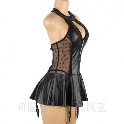 Кожаное платье со шнуровкой и юбкой-воланом Ohyeah +стринги, XL-2XL от sex shop Extaz фото 5
