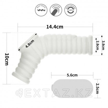 Насадка на пенис с вибрацией с рукавом для мошонки Wave Knights Ring (14,4*2,8) от sex shop Extaz фото 2