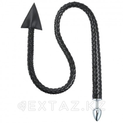 Металлический анальный плаг Leather Tail от sex shop Extaz